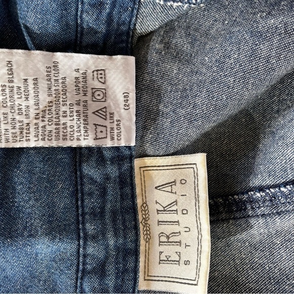 Vintage Erica Denim Button Down Blouse Cottagecore Grandmacore Women’s M - Picture 7 of 9